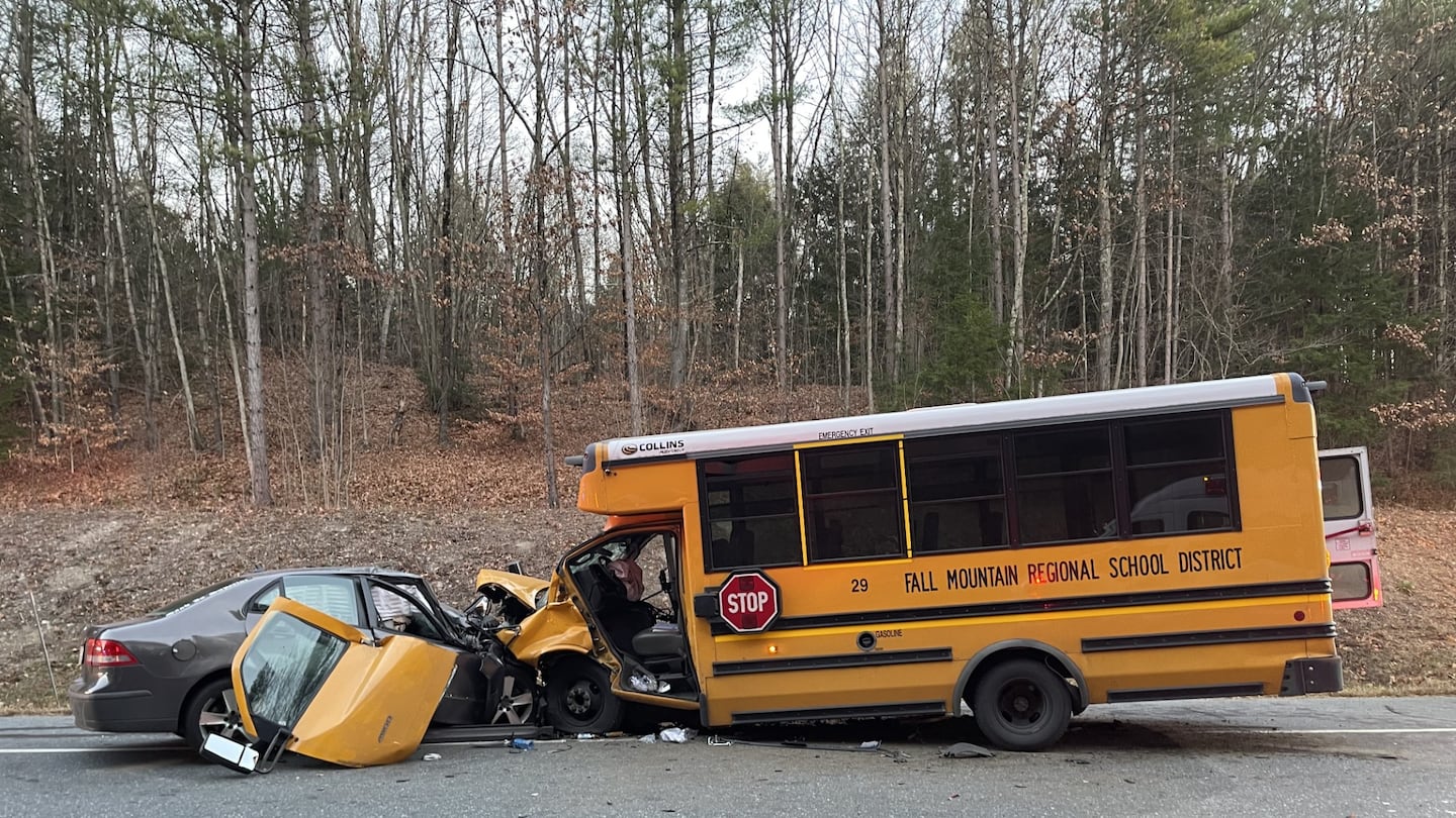 A motorist died in a collision with a school bus in New Hampshire on Nov. 13.