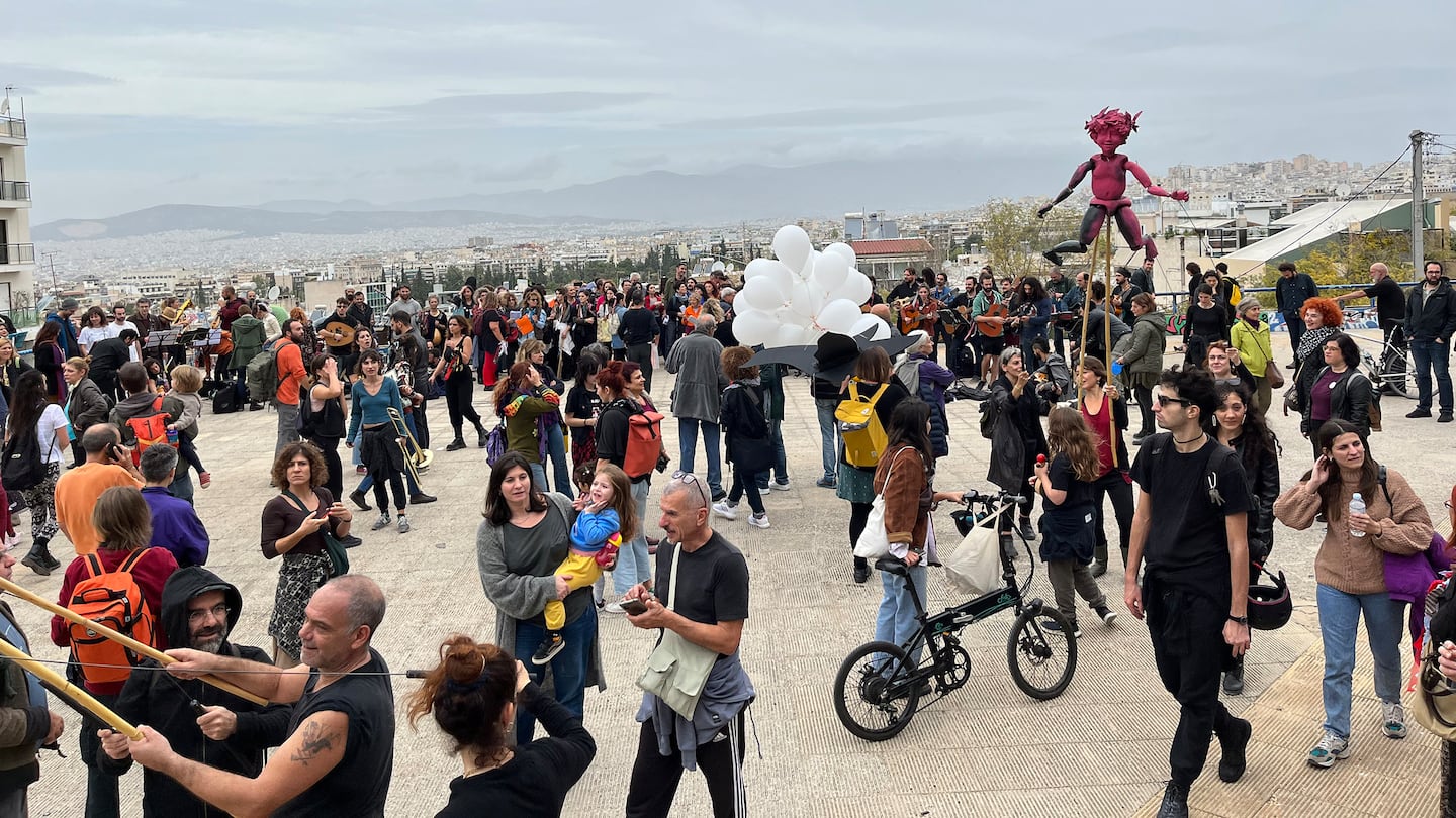 A children's festival on the terrace of Lofos Strefi in 2022.