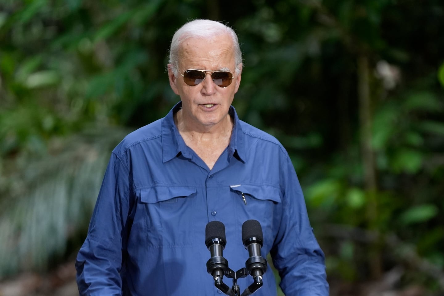 President Biden spoke following a tour of the Amazon rainforest on Sunday in Manaus, Brazil. It was the first time a sitting US president had visited the Amazon.