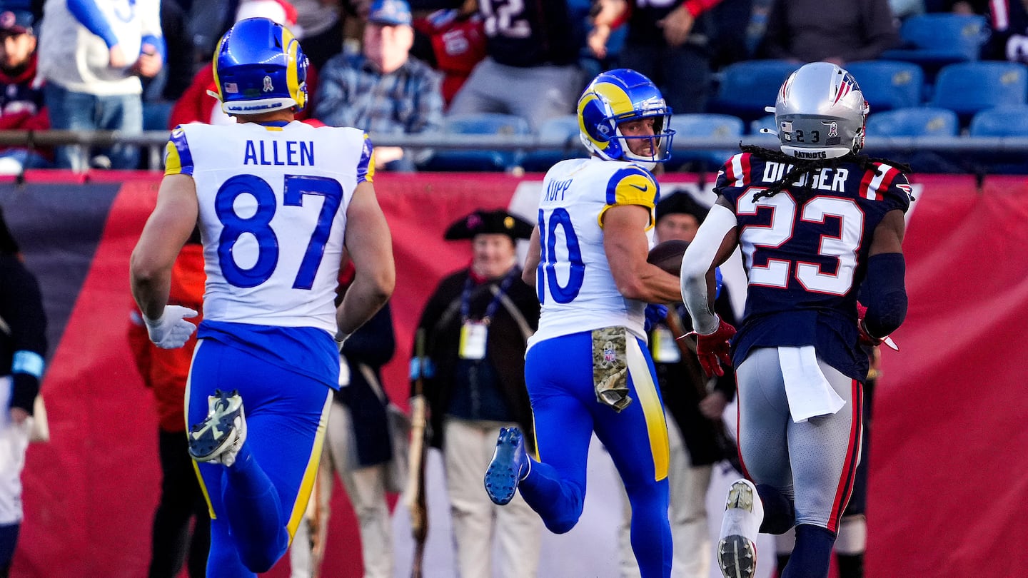 Rams wide receiver Cooper Kupp left the Patriots in his wake on the second play of the third quarter for a 69-yard TD.