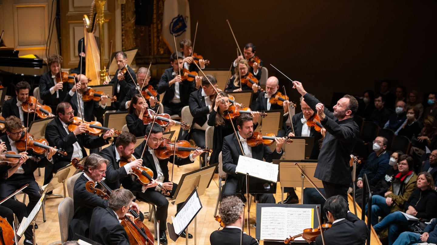 The Berlin Philharmonic and chief conductor Kirill Petrenko performing at Symphony Hall in 2022.