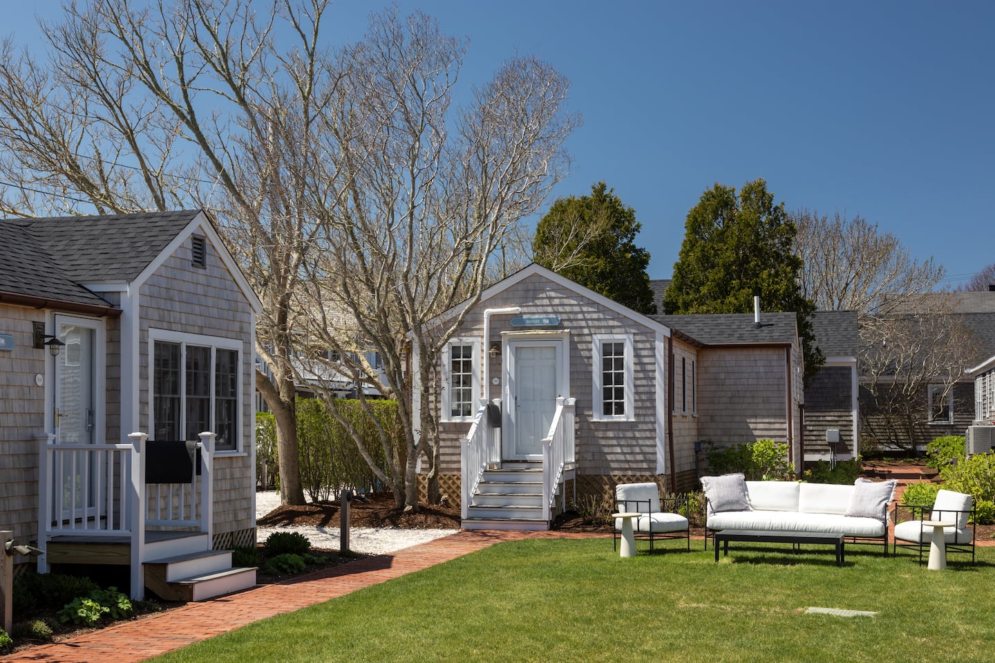 Cottages at the century-old White Elephant hotel on Nantucket.