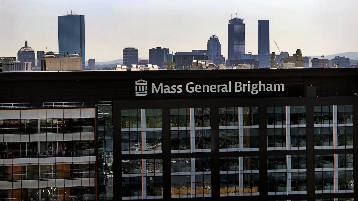 A view of the Mass General Brigham site at Assembly Row in Somerville in June.