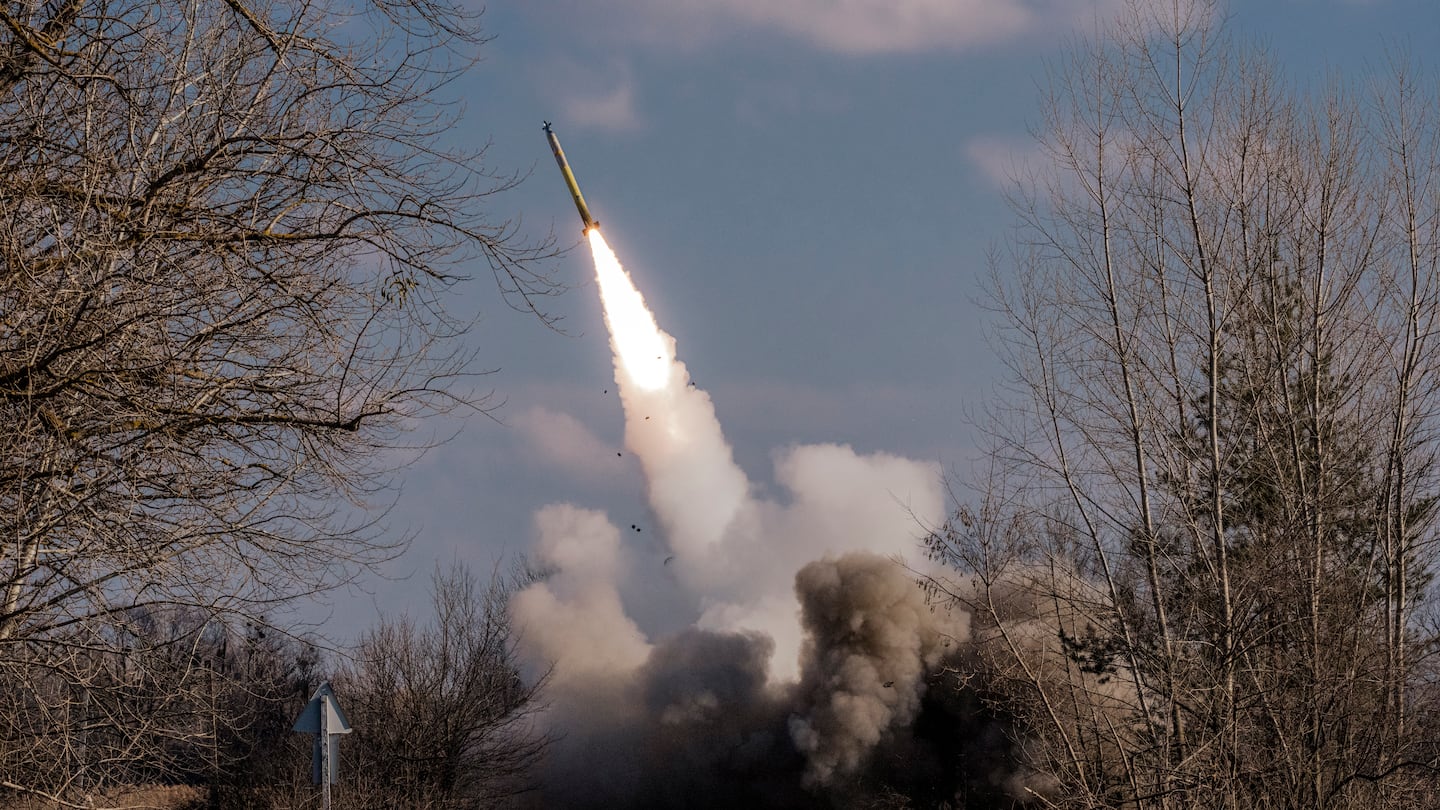 Ukrainian soldiers operated a shorter-range American-made multiple launch rocket system in eastern Ukraine in March of 2023. 