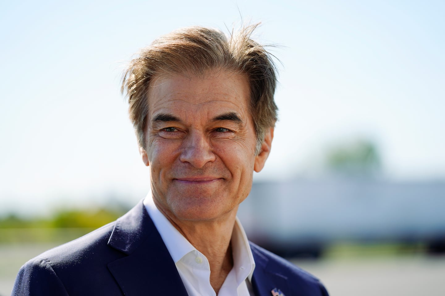 Mehmet Oz visits the AW Driving School & License Testing Center in Allentown, Pa., Sept. 23, 2022.