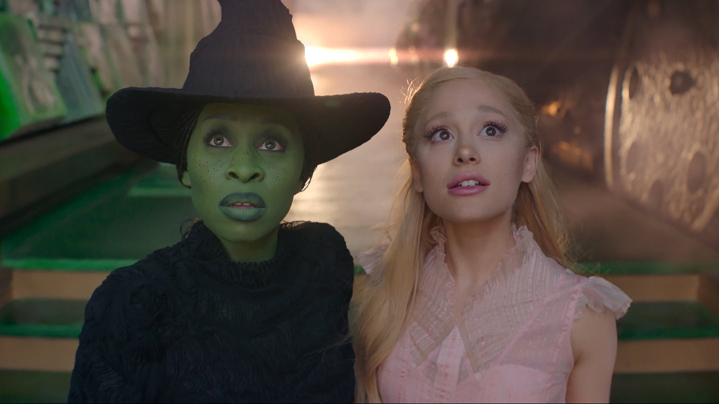 From left, Cynthia Erivo as Elphaba and Ariana Grande as Glinda in "Wicked."