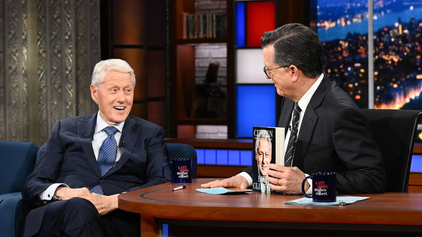 Former president Bill Clinton chatted with Stephen Colbert on "The Late Show" Nov. 19, 2024.