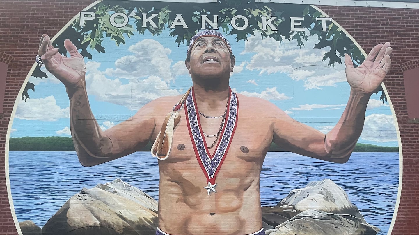 A mural in East Providence, R.I. depicts Metacom standing on the shore of Mount Hope Bay in Bristol. Metacom, leader of the Pokanoket Wampanoag people – also known as King Philip – was killed in 1676 during King Philip’s War. The mural was modeled after William "Winds of Thunder" Guy, current sagamore (chief of chiefs) of the Pokanoket Indian tribe.