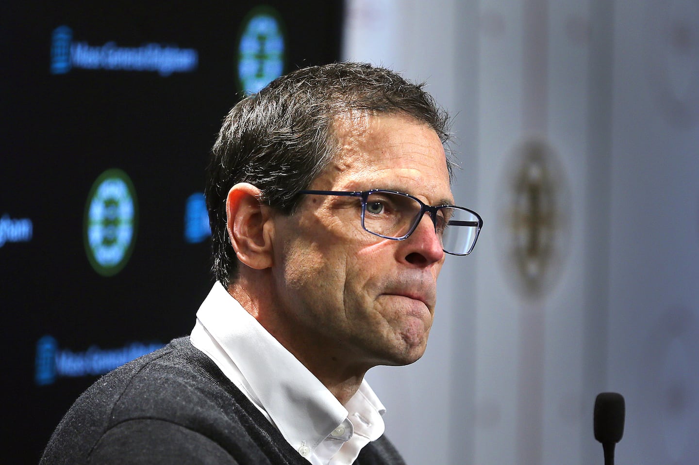 Bruins GM Don Sweeney took questions from the media the day after he fired coach Jim Montgomery.