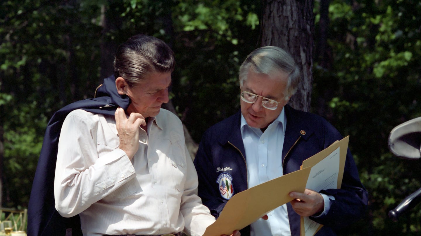 President Reagan with Mr. Allen at Camp David in 1981.