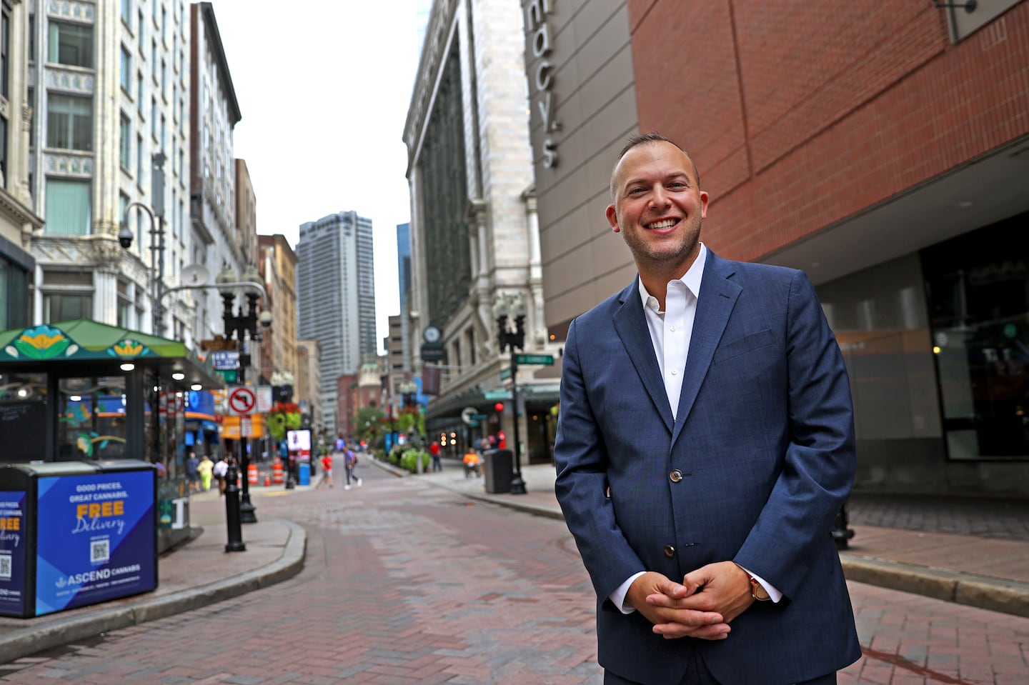 Michael Nichols, pictured here in 2022, has led the rebranding of the Downtown Boston Business Improvement District. It will now do business as the Downtown Boston Alliance.