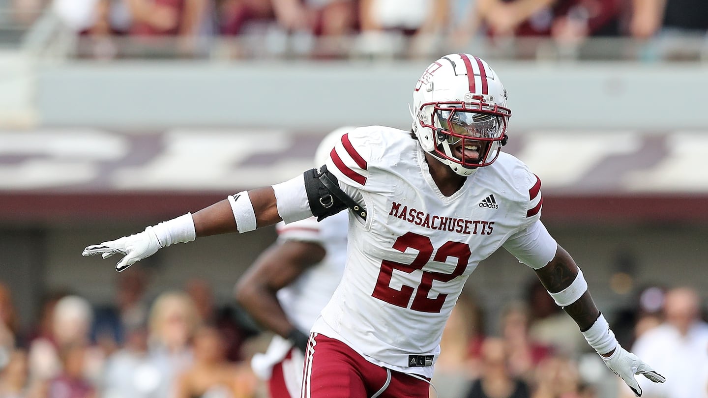 UMass linebacker Gerrell Johnson and the rest of the Minutemen hope to perform well in interim coach Shane Montgomery's first game Saturday, on the road against No. 8 Georgia. 