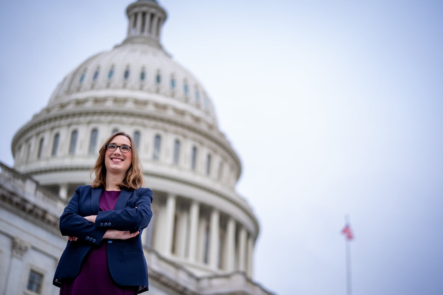 Sarah McBride, Democratic Representative-elect of Delaware and the first out transgender person in Congress in front of the US Capitol.