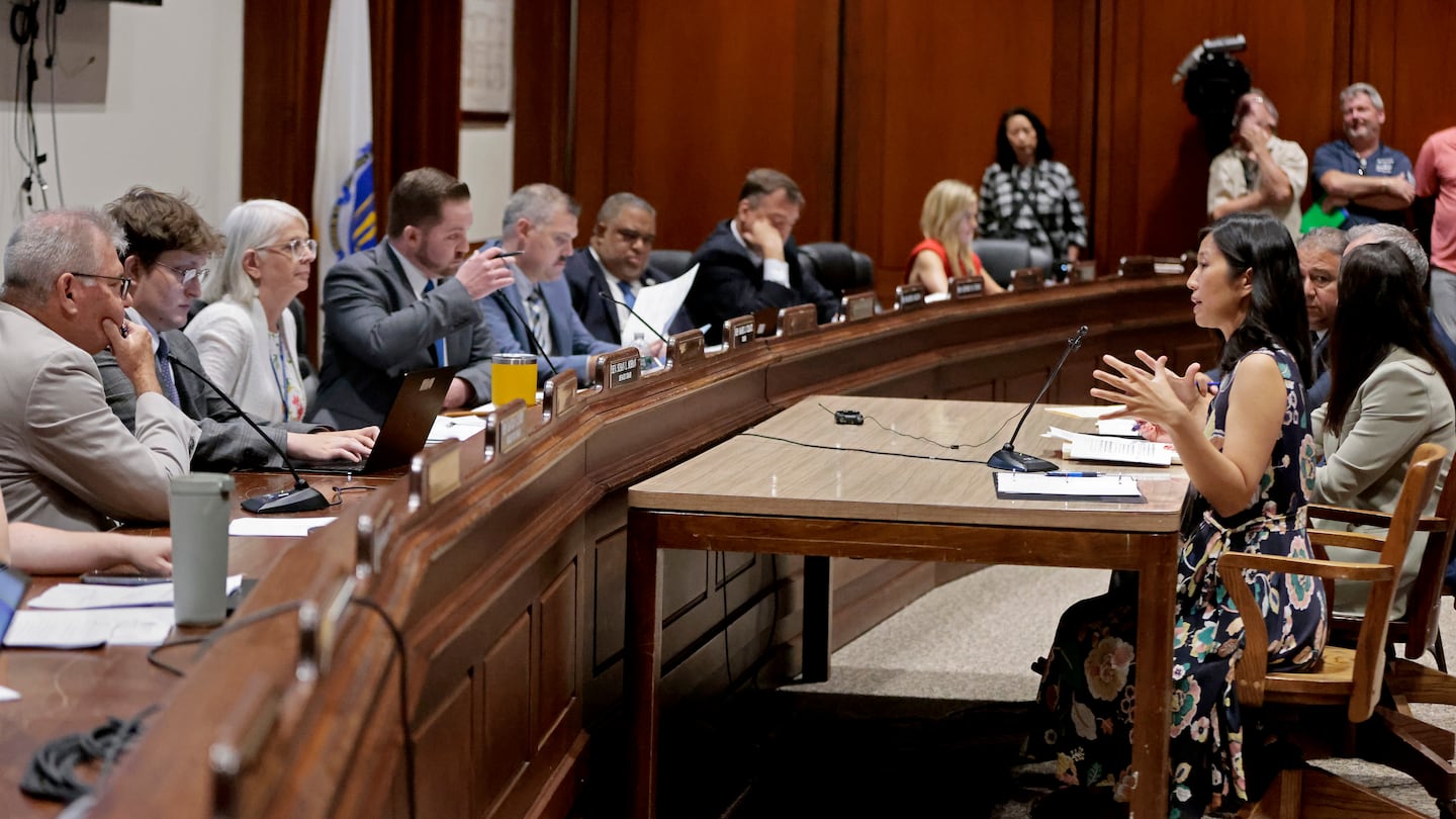 Boston Mayor Michelle Wu testified during a State House hearing in July.