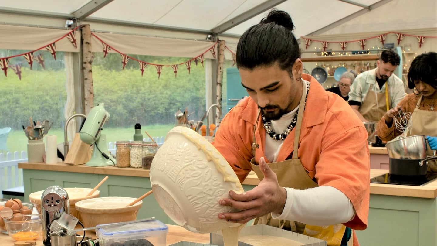 Dylan on series 15, episode 1 of "The Great British Bake Off."