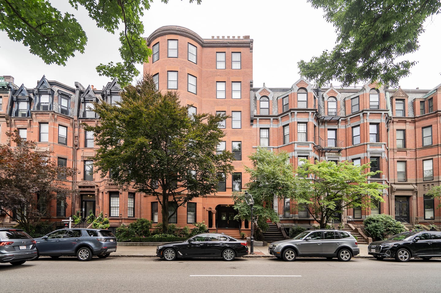 The exterior of 290 Commonwealth Ave. in Boston's Back Bay, where a 175-square-foot condo is on the market for $399,000.