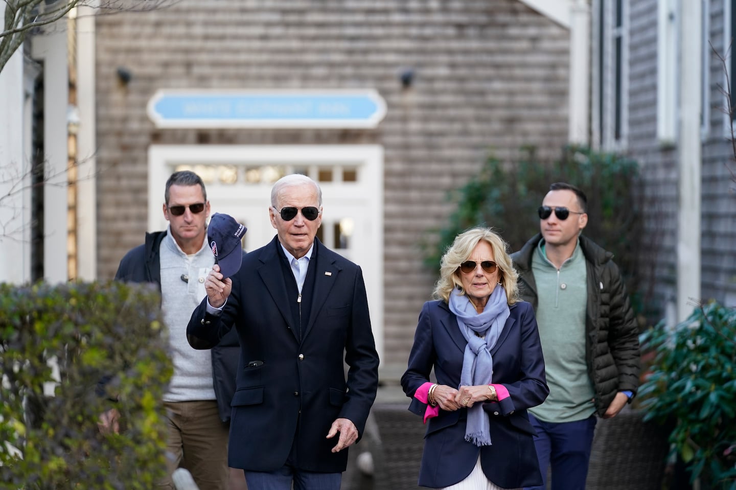 President Joe Biden and first lady Jill Biden visit shops in Nantucket, Mass., on Nov. 24, 2023.