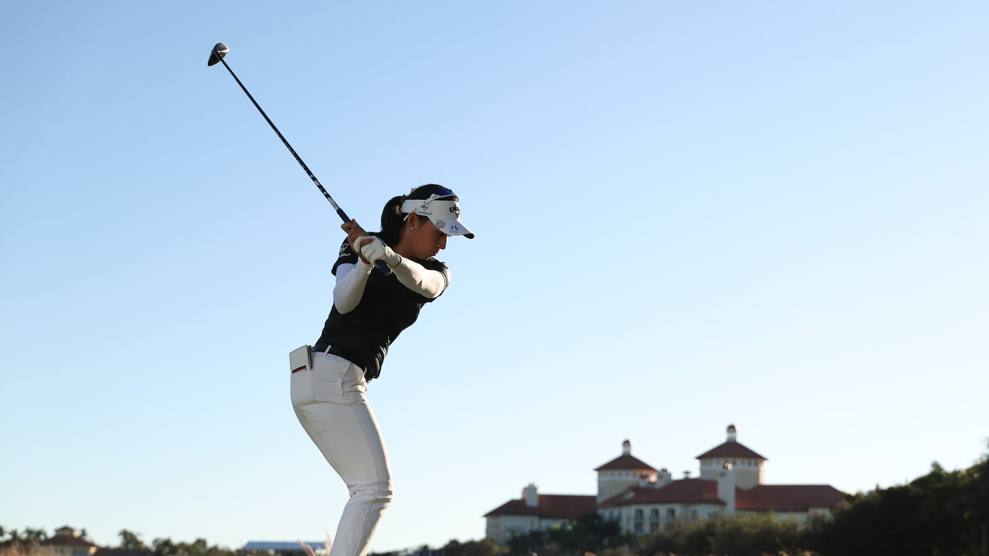 Jeeno Thitikul turned in a 9-under par 63 during Saturday's third round to pull into a tie for the lead at the CME Group Tour Championship at Tiburon Golf Club in Naples, Florida.