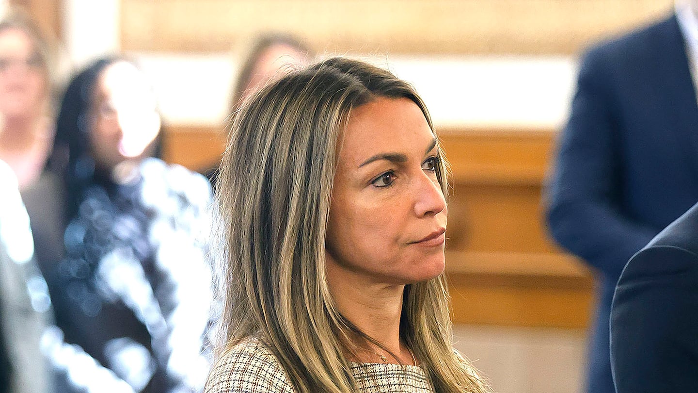 Karen Read stands in Norfolk Superior Court in Dedham during her trial.