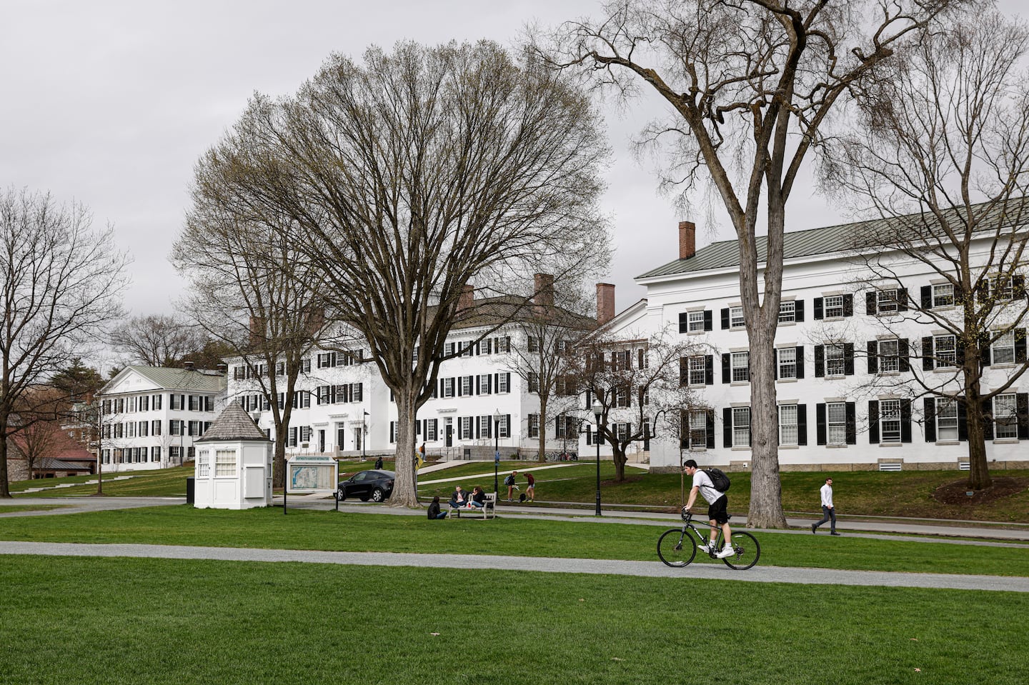 Dartmouth College in Hanover, N.H., as seen from the Dartmouth Green on May, 1, 2024.