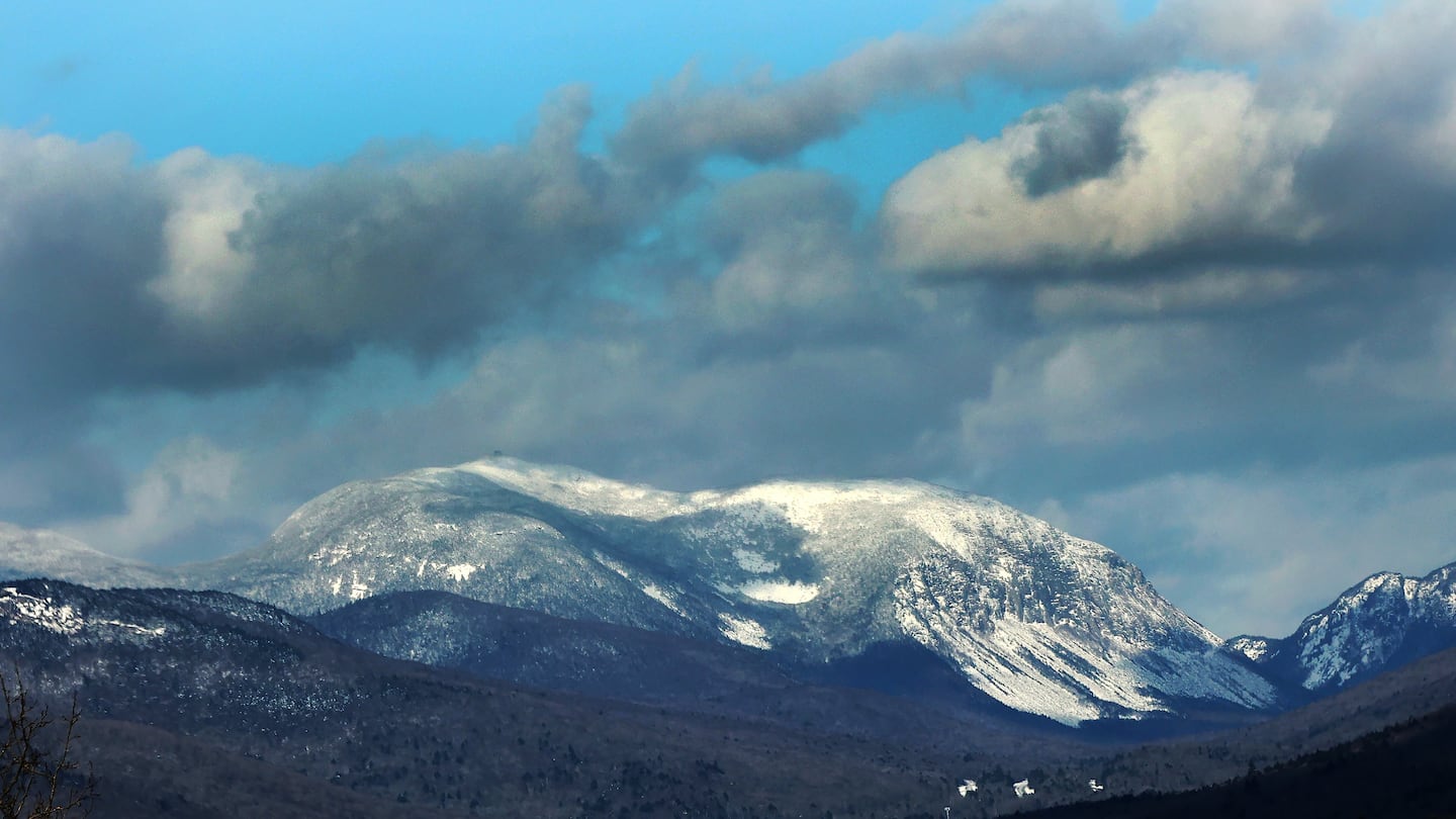 A view from Interstate 93 of part of the White Mountains was photographed in January.