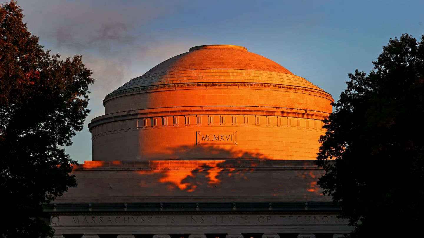 The Massachusetts Institute of Technology dome highlighted by a morning sunrise.