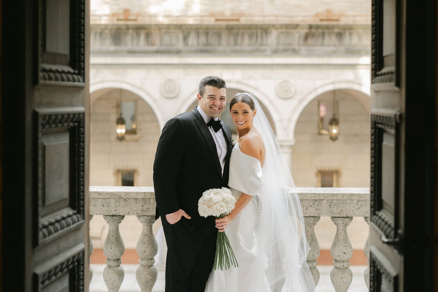 Alli Conner and Connor Cote met as freshmen at Boston College in 2014 — a decade later, they wed with a black tie reception (and an alumni reunion) at the Boston Public Library.