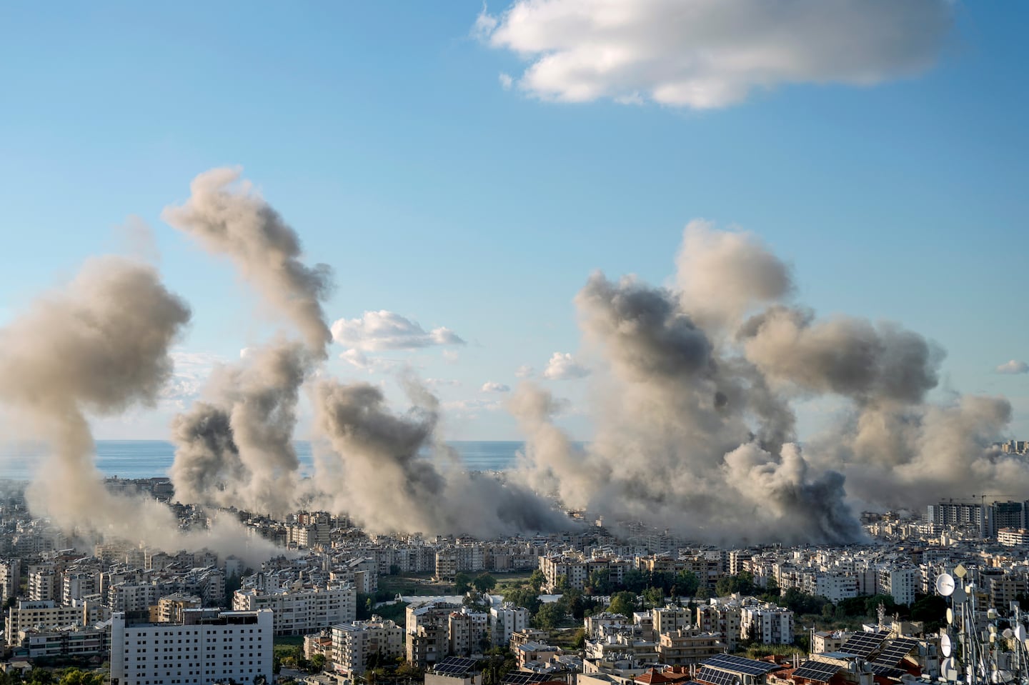 Smoke rises following an Israeli airstrike on Dahiyeh, in Beirut, Lebanon, Tuesday, Nov. 26, 2024.