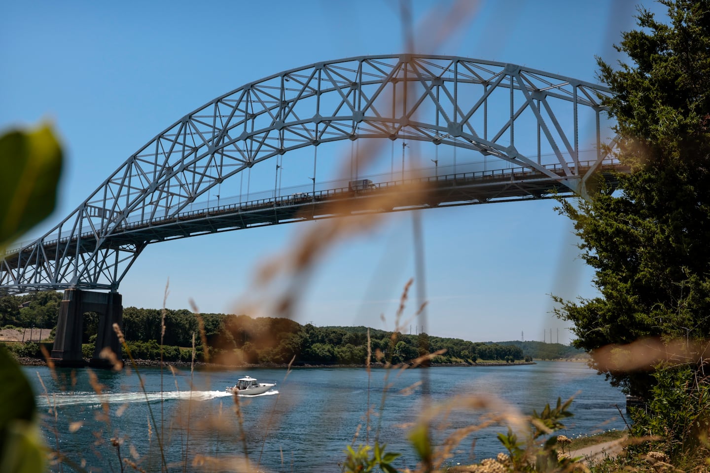 Officials touted the $1.7 billion in federal funding the state received to replace the Sagamore Bridge during a press conference in July.