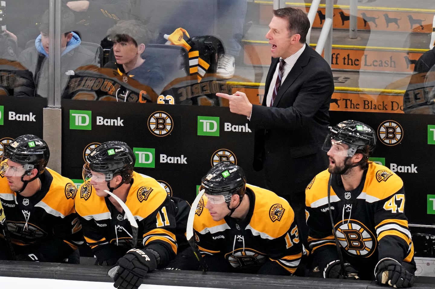 Interim coach Joe Sacco made a point to his players at the bench, but the Bruins didn't respond with any in the standings as they were shut out by the Canucks.