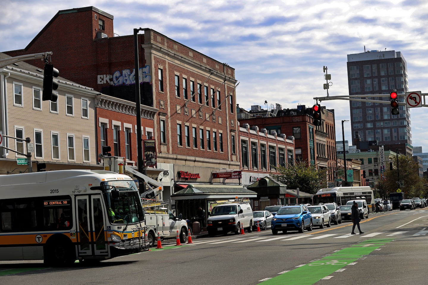 A view of Central Square in Cambridge.