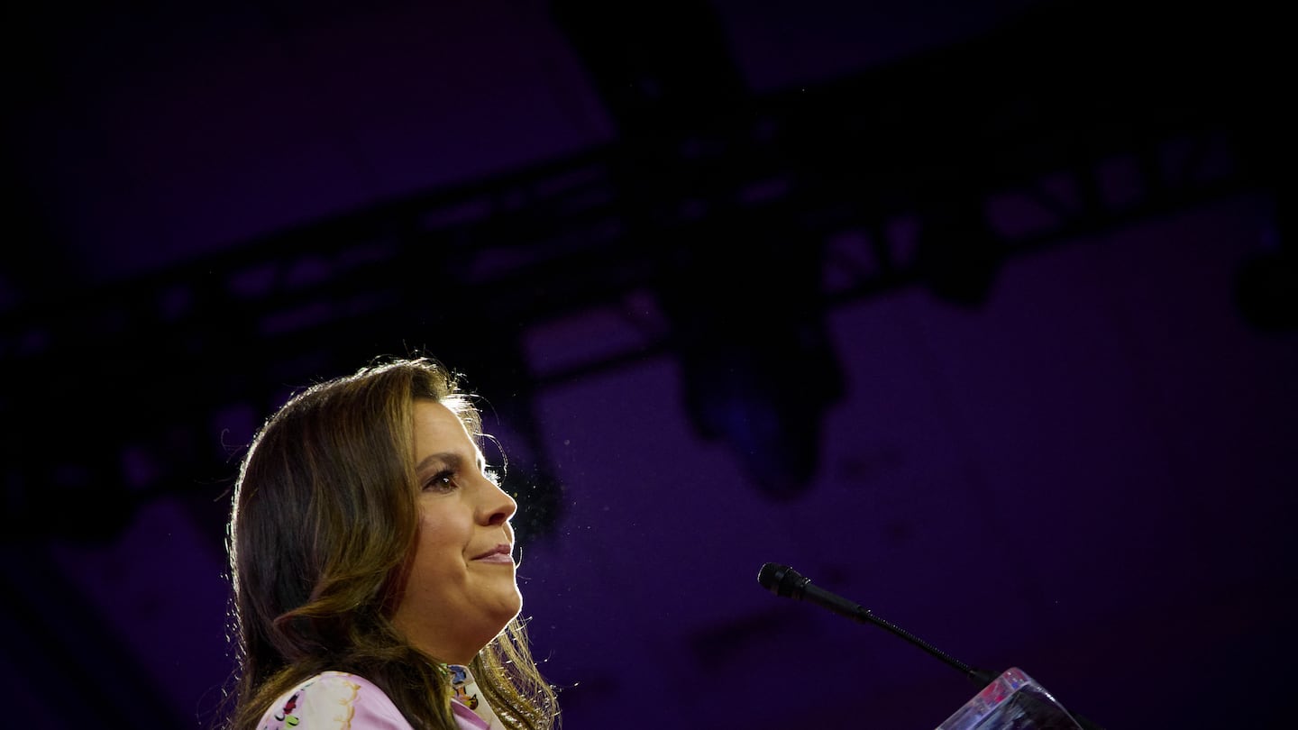 Representative Elise Stefanik of New York, pictured at a rally in February, was one among several of President-elect Donald Trump's transition team targeted by bomb threats Wednesday.