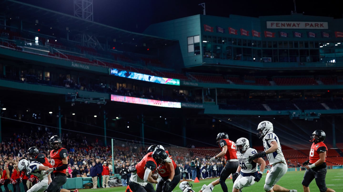 Fenway Park was the backdrop for one overtime thriller and three routs, including this one by Marblehead, between Tuesday and Wednesday nights.