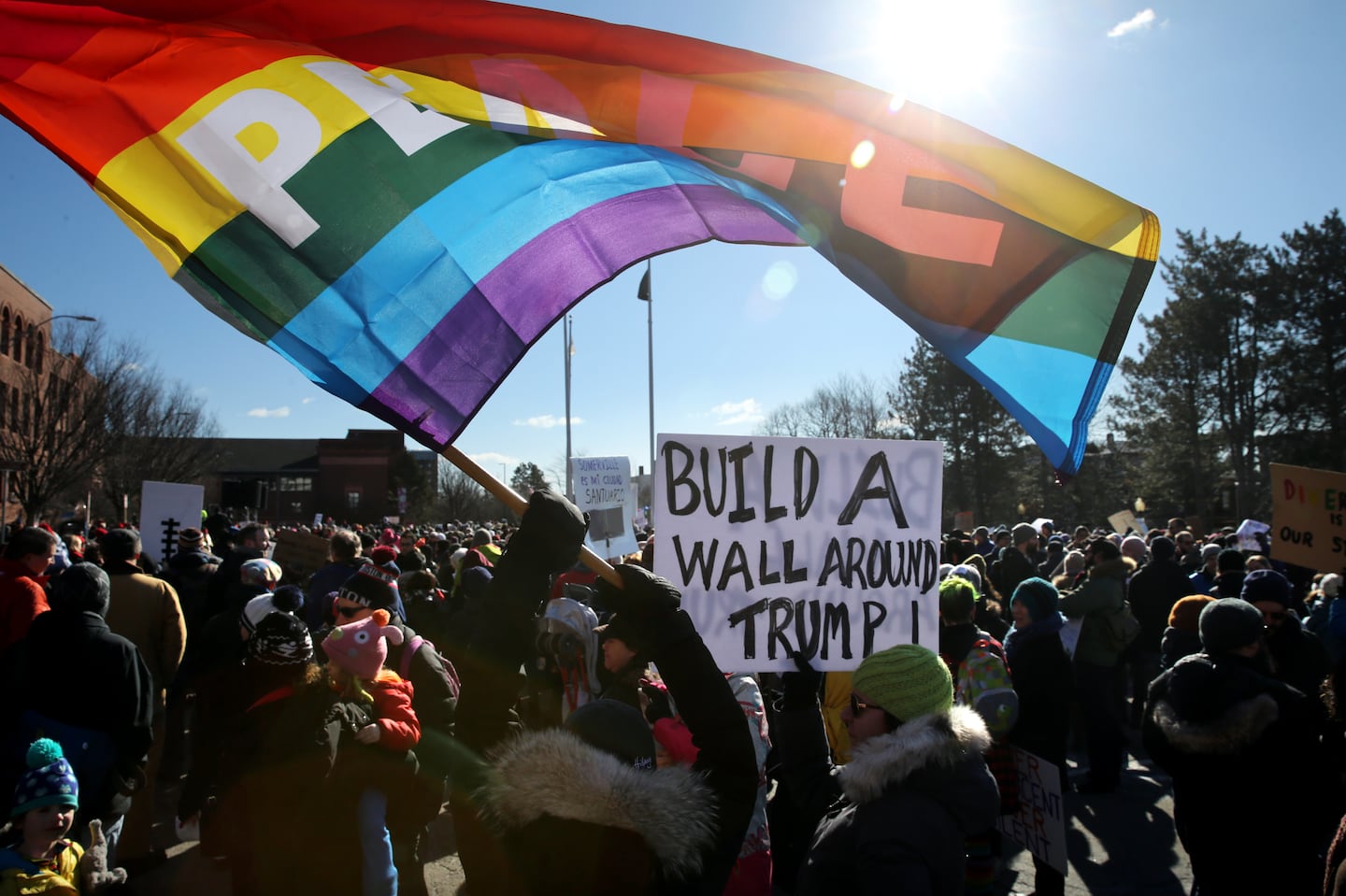 A 2017 rally at Somerville High School to show support for Somerville's Sanctuary City designation.