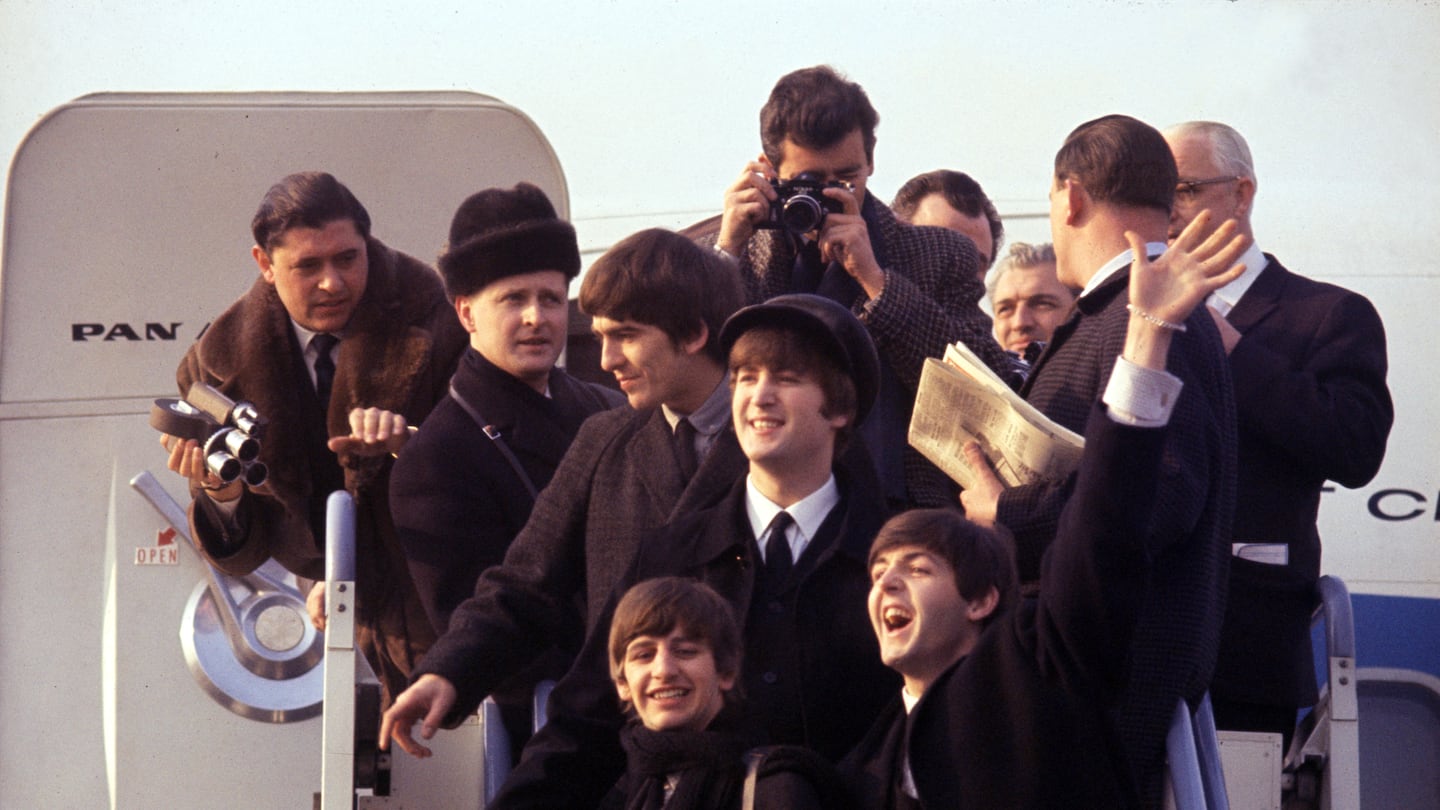 The Beatles arriving in New York in 1964.