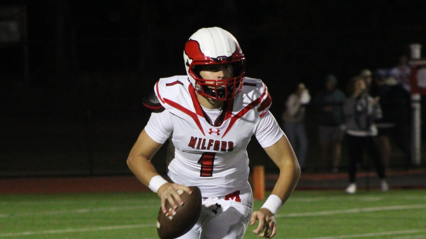 Jack Buckley, shown here earlier in the season, threw four touchdown passes to beat Taunton.