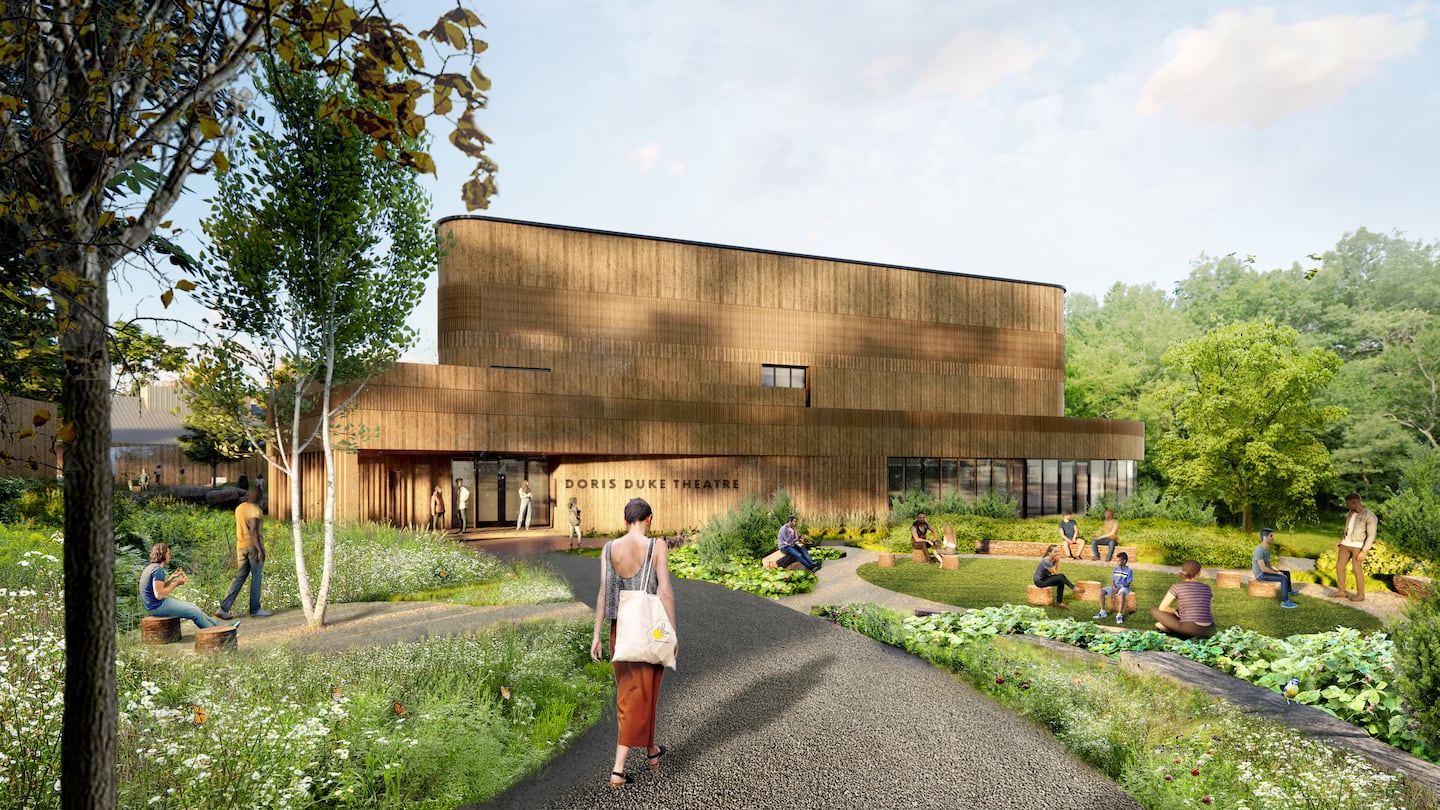 Rendering of the new Doris Duke Theatre East entrance. (Marvel/Jacob’s Pillow)