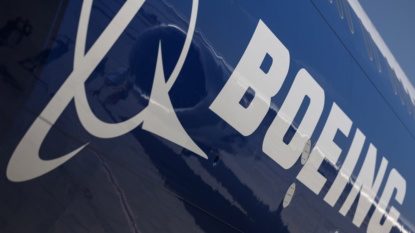 Boeing livery. MUST CREDIT: Christopher Pike/Bloomberg