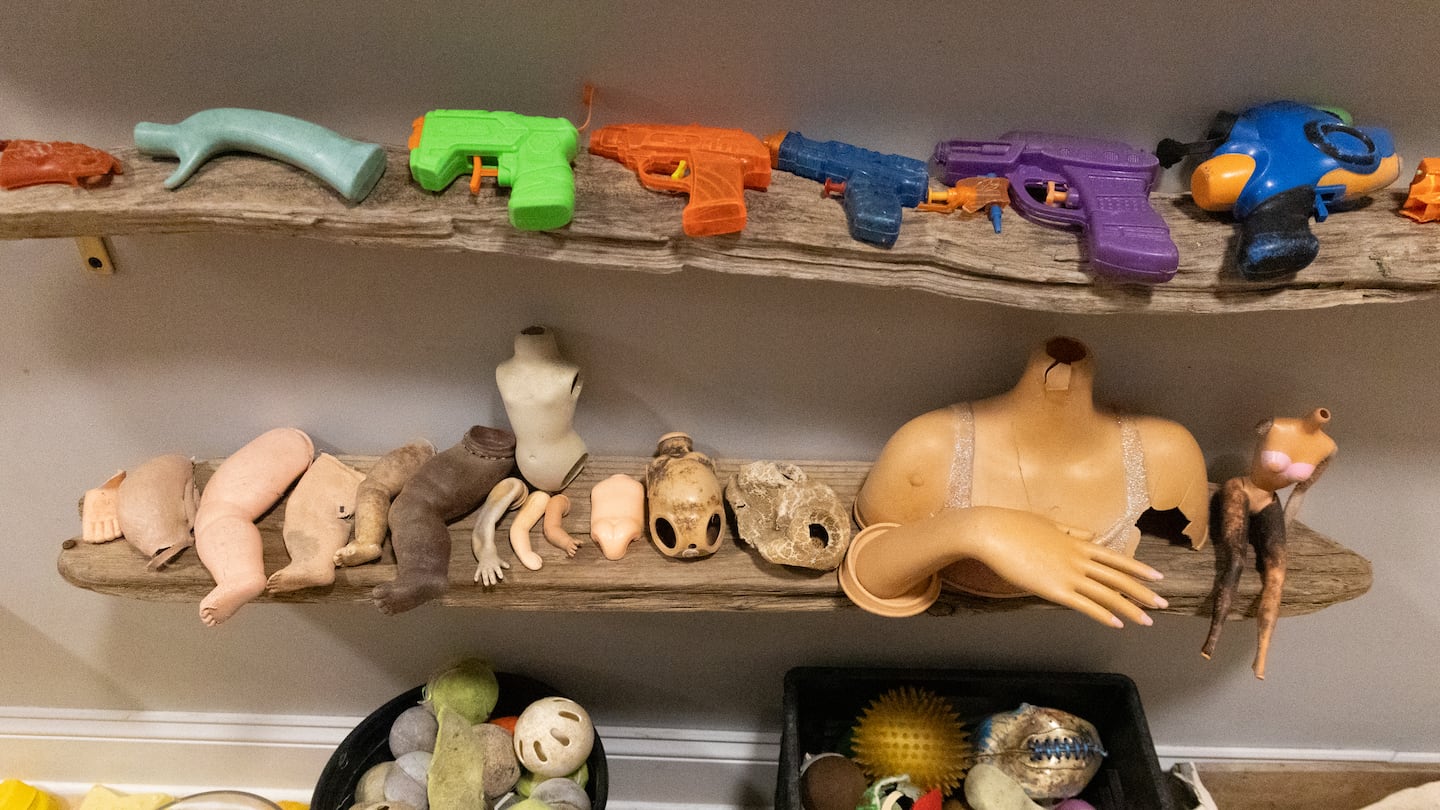 Water guns, baby doll parts, and balls are just a few of the hundreds of lost toys on display at the Plum Island Museum of Lost Toys & Curiosities in Amesbury.