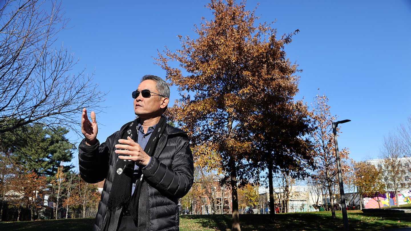 Kairos Shen, Boston's chief of planning, on a recent walking tour in Allston.