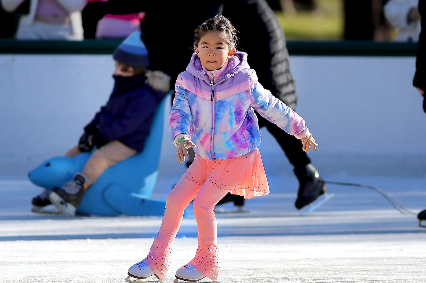 Mina (no last name), 6 from Boston showed her skating skills on the Frog Pond skating rink on the Boston Common.