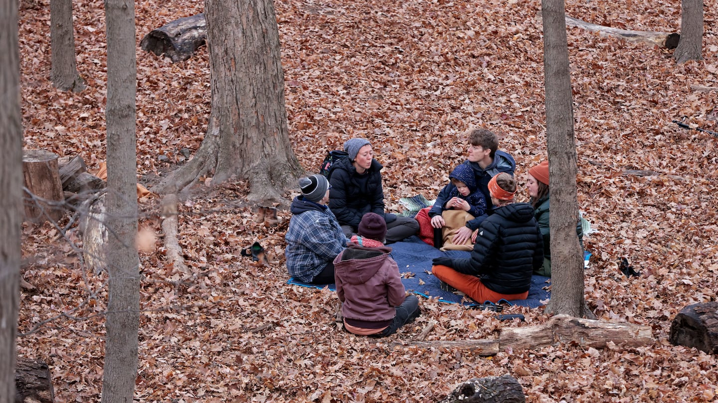 Members of Boston-Area Singing Circles participated in a sunrise singing circle in Arnold Arboretum last month.