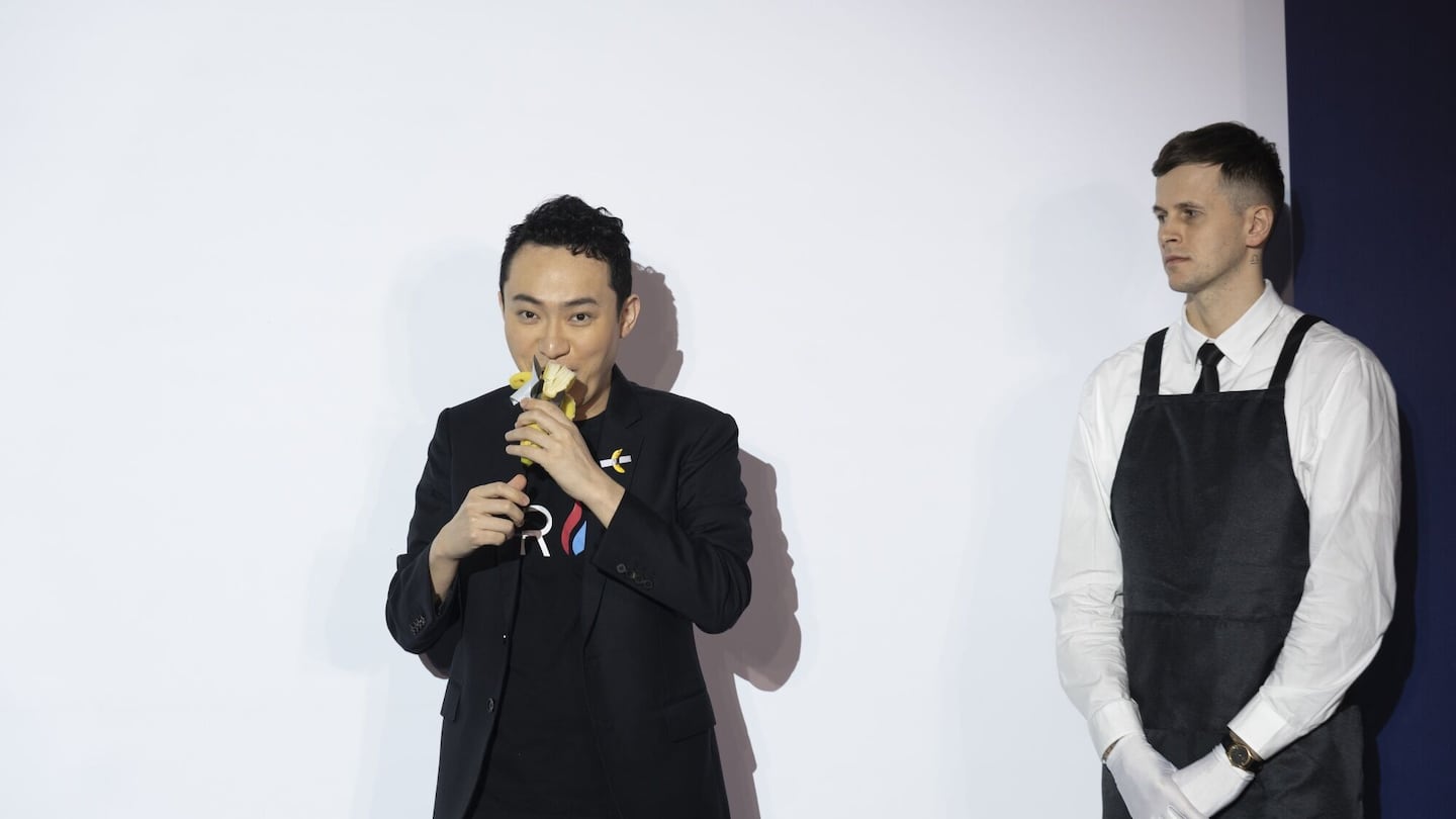 Justin Sun ate the banana from the artwork "Comedian" by Maurizio Cattelan, which Sun bought for $6.2 million.