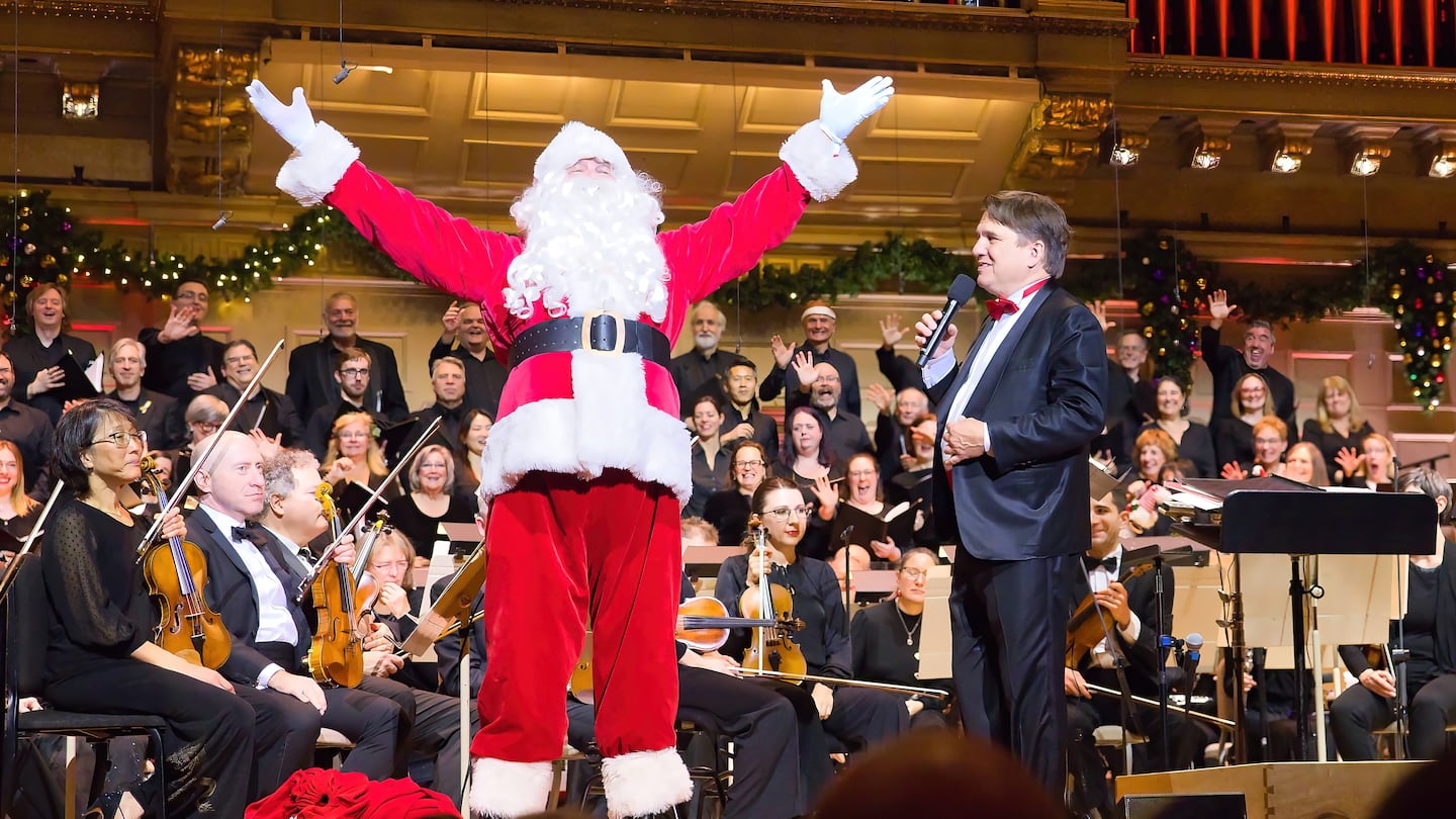 Keith Lockhart with Santa Claus.