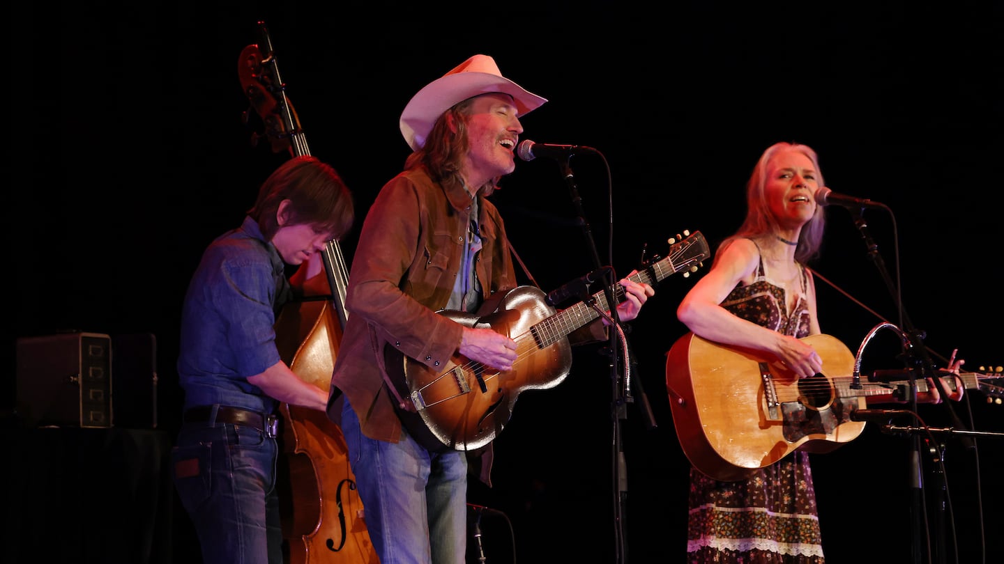 Gillian Welch (right) and David Rawlings (center) performed together at The Wilbur.