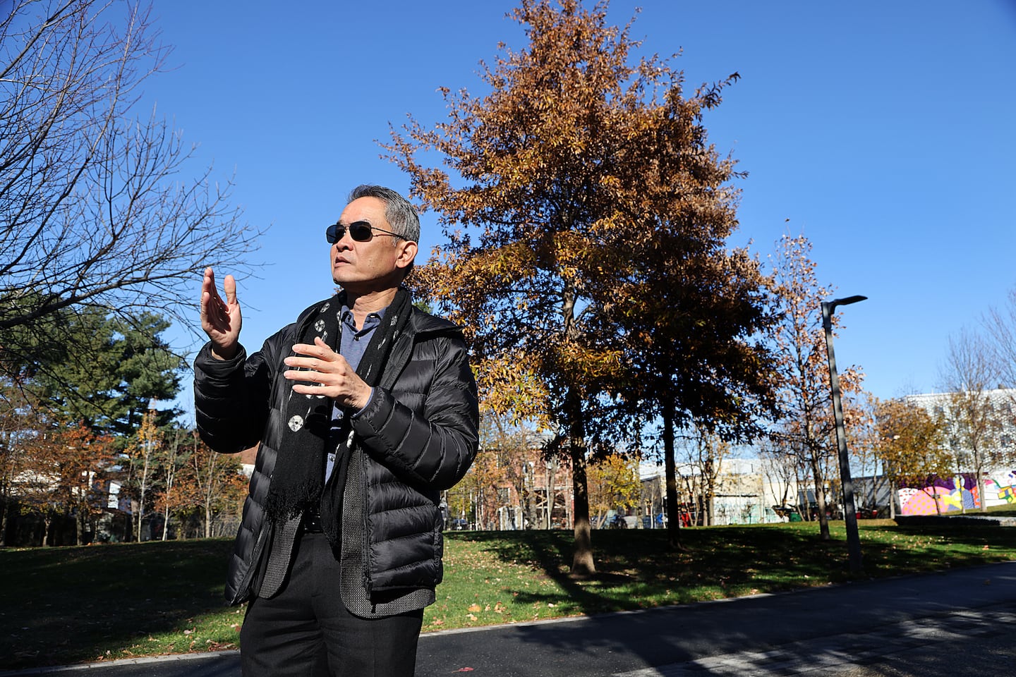 Kairos Shen, Boston's chief of planning, on a recent walking tour in Allston.