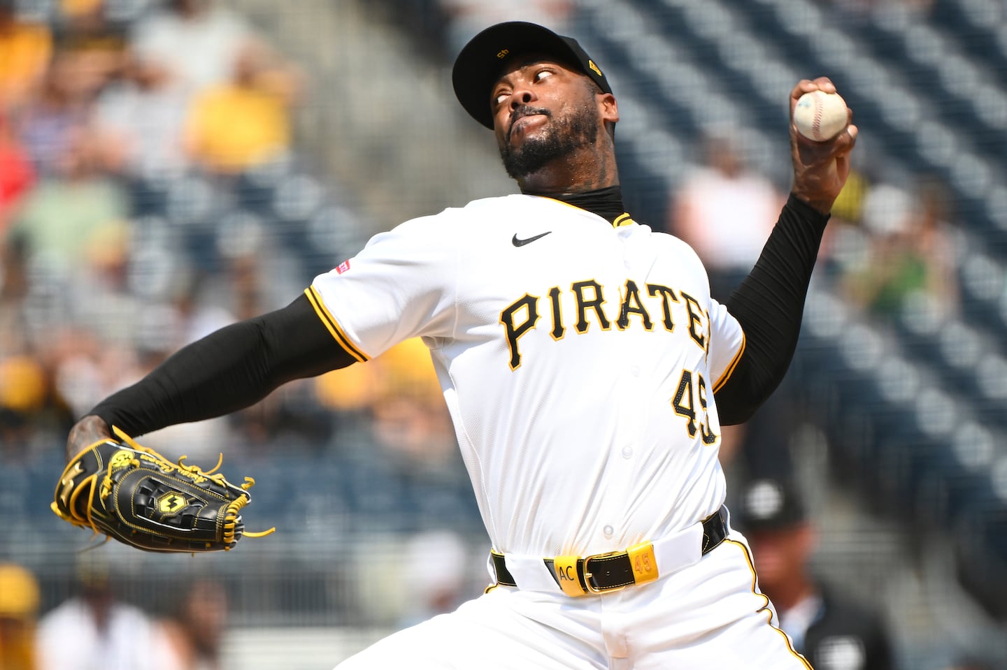 Aroldis Chapman spent the 2024 season with the Pirates, recording a 3.79 ERA in 61.2 innings with 98 strikeouts.