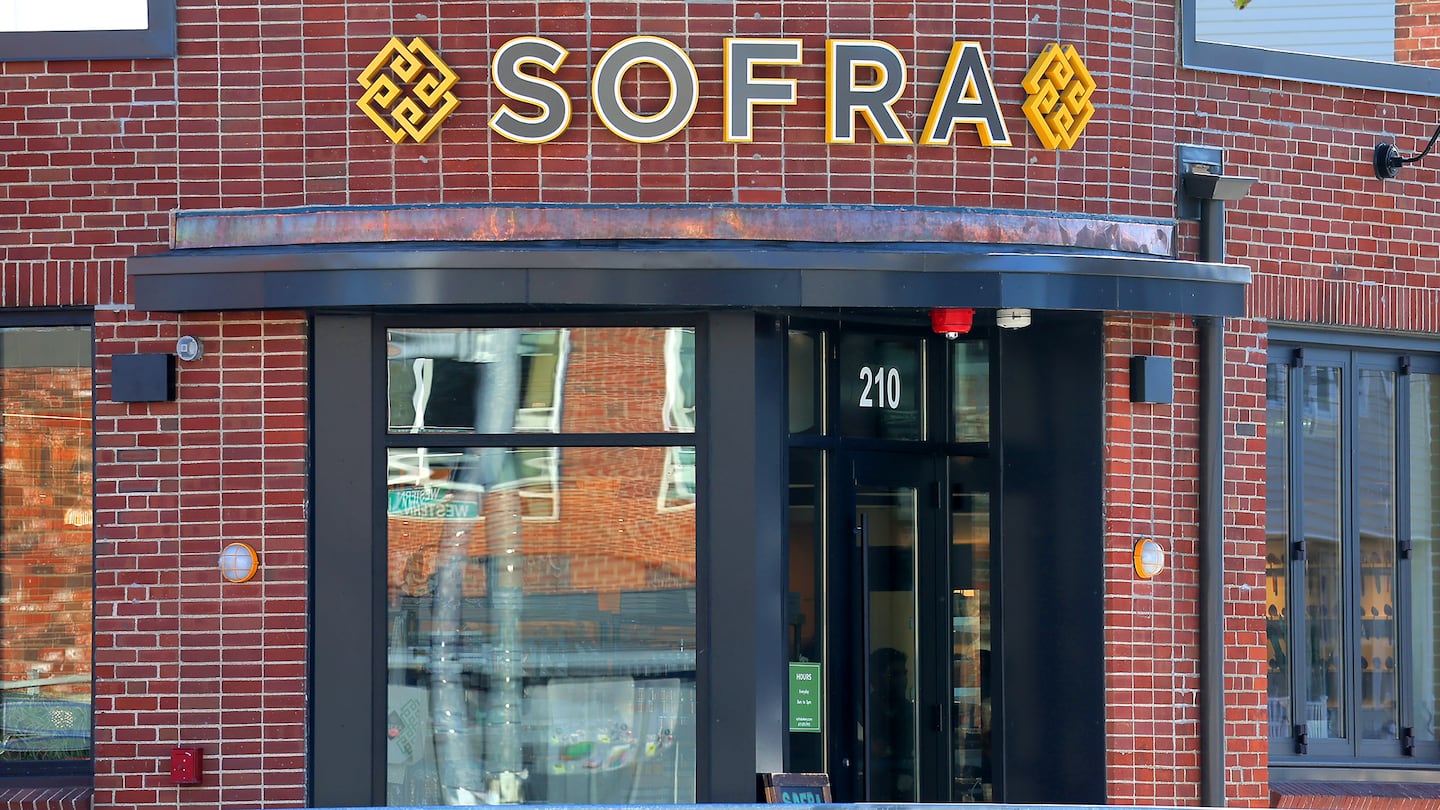 The entrance to the new Sofra beckons in Allston.