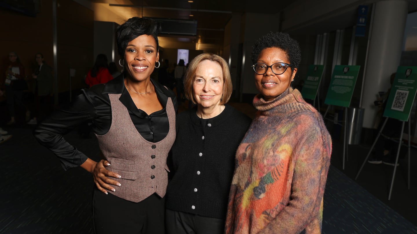 The Massachusetts Convention Center Authority and BECMA are looking to bring in diverse vendors. Rose Staram, left founder of Dorchester-based event company RoseMark Production. Gloria Larson, middle, interim executive director of the Massachusetts Convention Center Authority and BECMA President Nicole Obi, right, are photographed at the Convention Center.