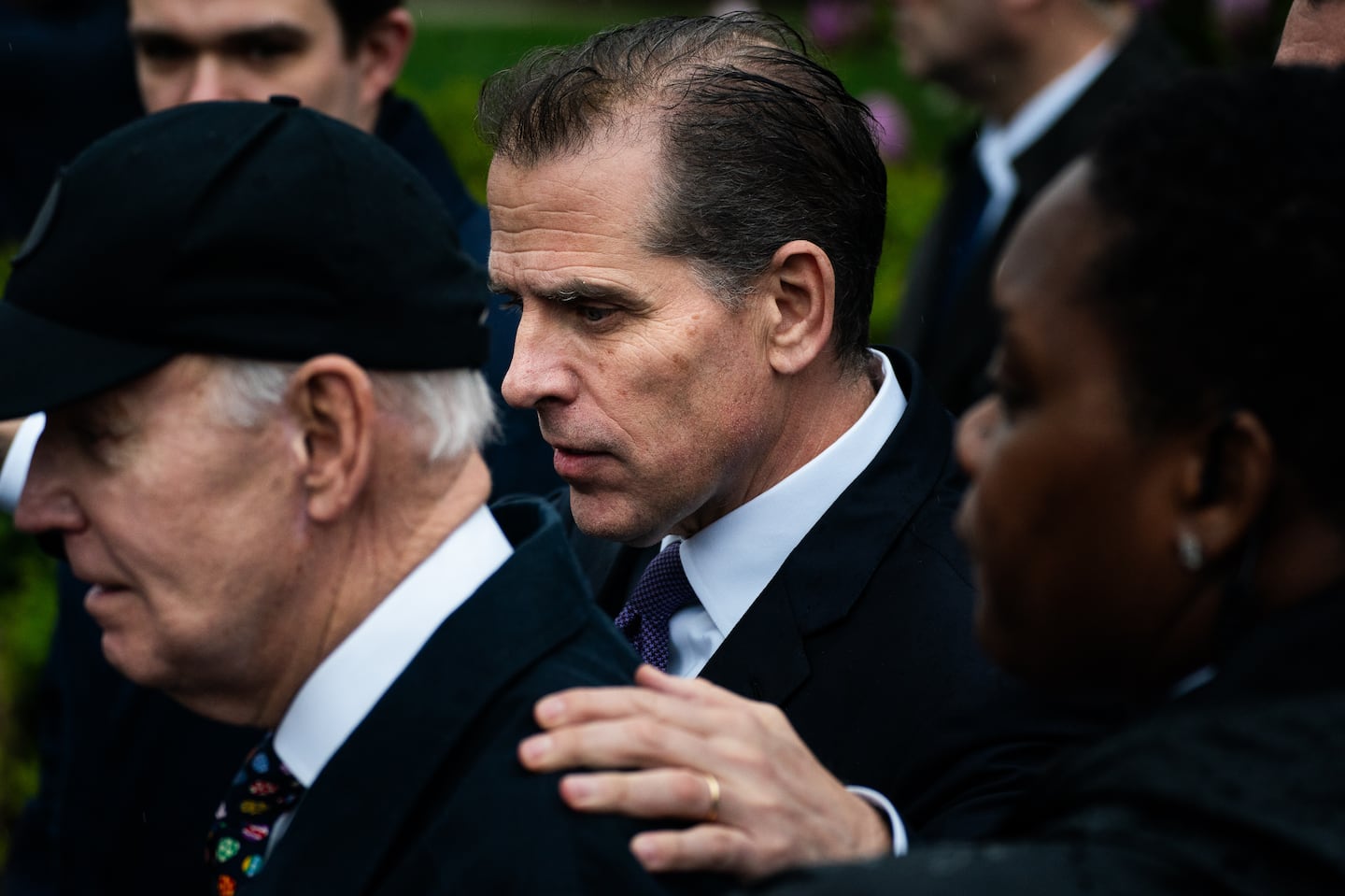 President Biden and his son Hunter Biden during this year's White House Easter Egg Roll.